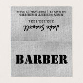 Carte De Visite Barbier gris urbain plié (Extérieur déplié)