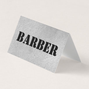 Carte De Visite Barbier gris urbain plié