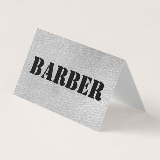 Carte De Visite Barbier gris urbain plié (Devant)