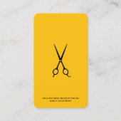 Carte De Visite Barbier Jaune Ciseaux Barbier Noir Minimal (Devant)