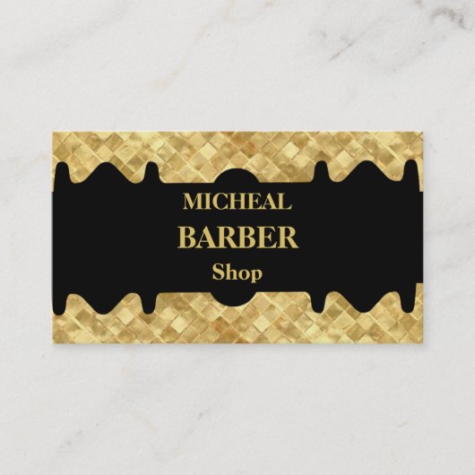 Carte De Visite Barbier lame or Razor simple (Devant)