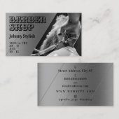 Carte De Visite Barbier métallurgique à fausse texture  (Devant / Derrière)