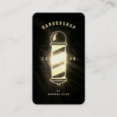 Carte De Visite Barbier moderne Barber's Pole Barber Or (Devant)