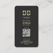 Carte De Visite Barbier moderne Black Gold Barber's Pole Barbersho (Dos)