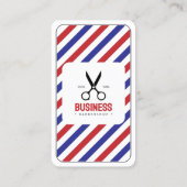 Carte De Visite Barbier moderne Coiffeur Barbier Blanc Bleu Rouge (Dos)