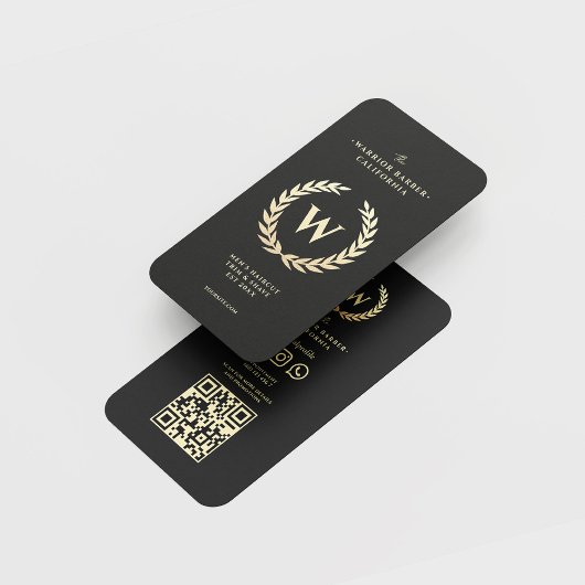 Carte De Visite Barbier moderne Monogram Hommes coupe-cheveux rasa