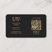 Carte De Visite Barbier moderne Pole en barbier Élégant Black Gold (Dos)