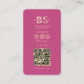 Carte De Visite Barbier moderne Poteau en coiffure rose or (Dos)