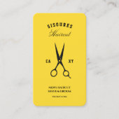Carte De Visite Barbier noir Jaune moderne (Devant)