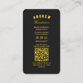 Carte De Visite Barbier noir Jaune moderne (Dos)