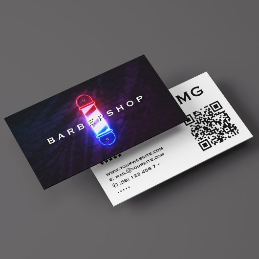 Carte De Visite Barbier Poteau rouge blanc bleu brillant Barbersho