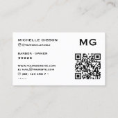 Carte De Visite Barbier Poteau rouge blanc bleu brillant Barbersho (Dos)