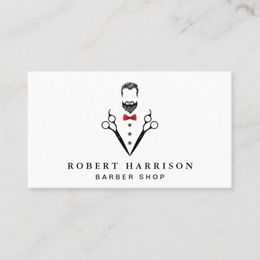 Carte De Visite Barbier professionnel Barber Code QR (Devant)