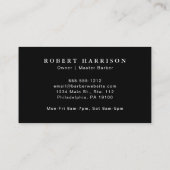 Carte De Visite Barbier professionnel Barber noir (Dos)