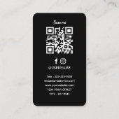 Carte De Visite Barbier professionnel Neon Barber ciseaux (Dos)