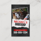 Carte De Visite Barbier professionnel Pole Coiffeur Rasage (Devant)