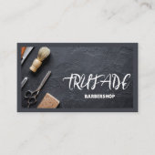 Carte De Visite Barbier professionnel QR Gris (Devant)