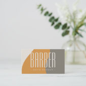 Carte De Visite Barbier professionnel Tones de Terre rustique (Debout devant)