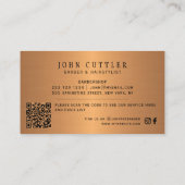 Carte De Visite Barbier QR CODE barbier noir barbier ciseaux de po (Dos)