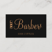 Carte De Visite Barbier QR CODE barbier noir barbier ciseaux de po (Devant)