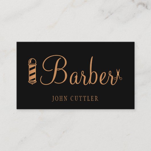 Carte De Visite Barbier QR CODE barbier noir barbier ciseaux de po (Devant)