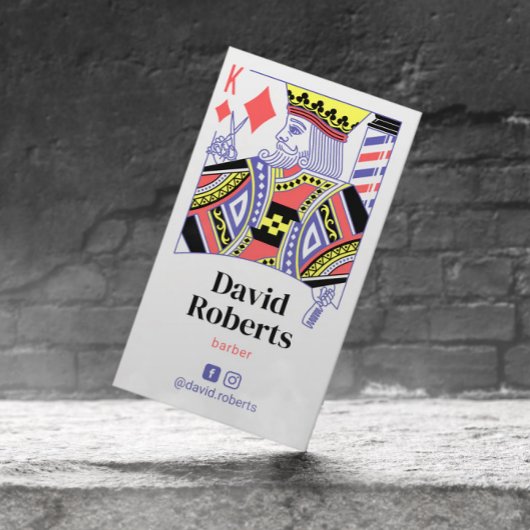 Carte De Visite Barbier Roi des Diamants Coiffeur coiffeur B