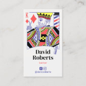 Carte De Visite Barbier Roi des Diamants Coiffeur de cheveux #2 (Devant)