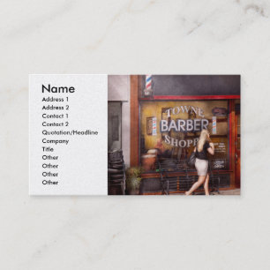 Carte De Visite Barbier - Salon de coiffure - C'est l'heure de la 