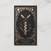 Carte De Visite Barbier Vintage Luxe | Céleste (Devant)