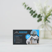 Carte De Visite Bardeaux de toiture bleu professionnel (Debout devant)