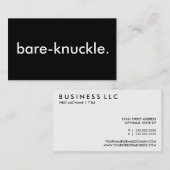Carte De Visite bare-knuckle. (Devant / Derrière)