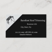 Carte De Visite Barefoot Hoof Trimming Classic Horse Logo (Devant)