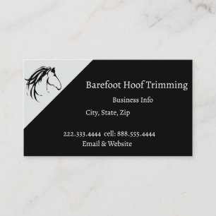 Carte De Visite Barefoot Hoof Trimming Classic Horse Logo