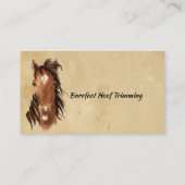 Carte De Visite Barefoot Hoof Trimming Farrier Fun Horse Logo (Dos)