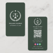 Carte De Visite Barème de justice des avocats professionnels Code (Devant / Derrière)