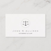 Carte De Visite Barème de justice simple et élégante pour avocat (Devant)