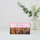 Carte De Visite Barids Typographie Photo Code Qr Logo Rose (Debout devant)