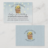 Carte De Visite Baril de tournesol Bleu Bois Site Internet Info (Devant / Derrière)