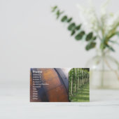 Carte De Visite Baril de vignoble et de vin (Debout devant)