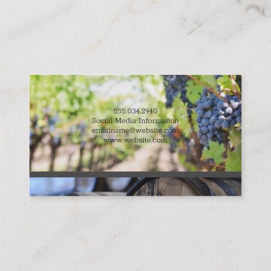 Carte De Visite Barils à vin (Dos)