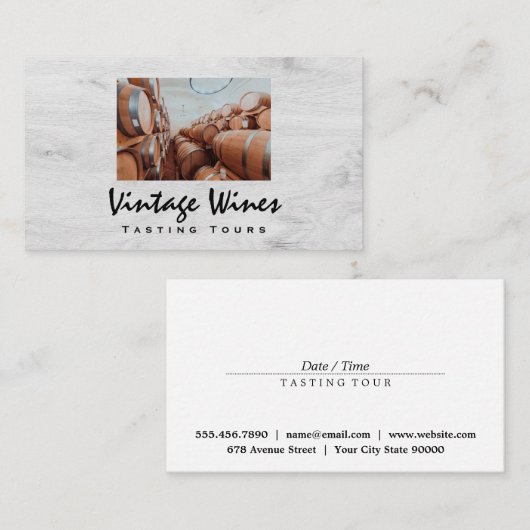Carte De Visite Barils à vin | Grain de bois (Devant / Derrière)