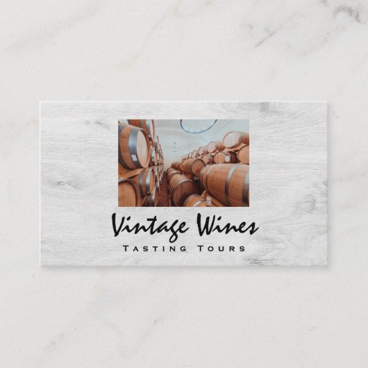 Carte De Visite Barils à vin | Grain de bois (Devant)