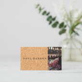 Carte De Visite Barils à vin | Raisins | Bouteille | Cork (Debout devant)