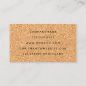 Carte De Visite Barils à vin | Raisins | Bouteille | Cork (Dos)