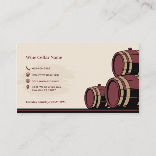 Carte De Visite Barils - Cave à vin (Dos)