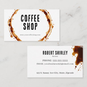 Carte De Visite Barista de café a renversé du café