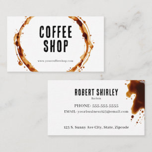 Carte De Visite Barista du café a renversé du café