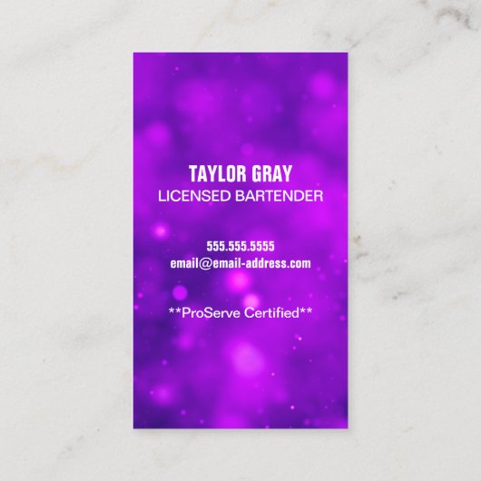 Carte De Visite Barman (Dos)