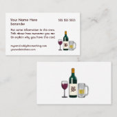 Carte De Visite Barman blanc (Devant / Derrière)