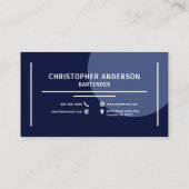 Carte De Visite Barman - Bleu (Dos)